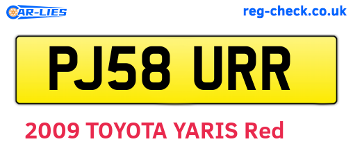 PJ58URR are the vehicle registration plates.