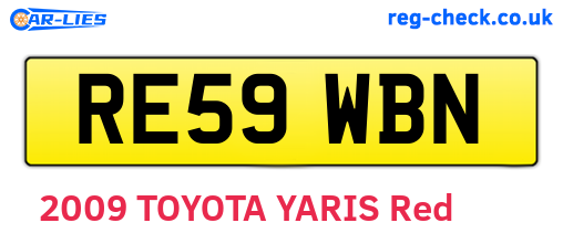 RE59WBN are the vehicle registration plates.