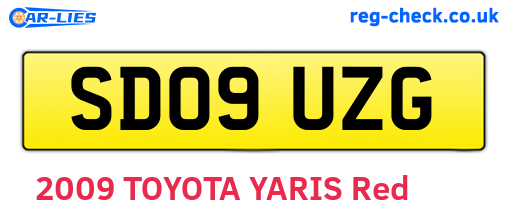 SD09UZG are the vehicle registration plates.
