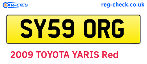 SY59ORG are the vehicle registration plates.