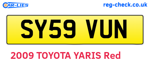 SY59VUN are the vehicle registration plates.