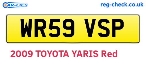 WR59VSP are the vehicle registration plates.