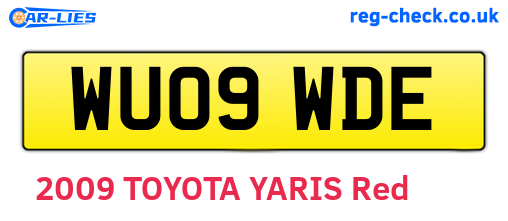 WU09WDE are the vehicle registration plates.