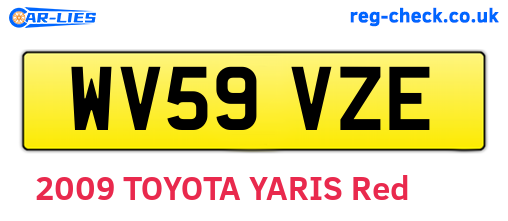 WV59VZE are the vehicle registration plates.