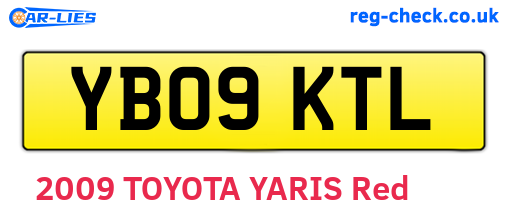 YB09KTL are the vehicle registration plates.