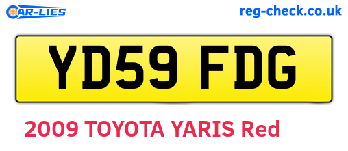 YD59FDG are the vehicle registration plates.