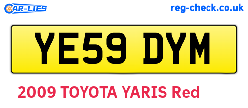 YE59DYM are the vehicle registration plates.