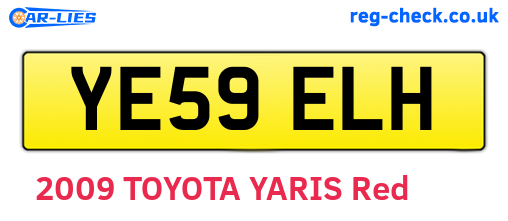 YE59ELH are the vehicle registration plates.