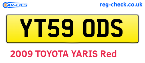 YT59ODS are the vehicle registration plates.