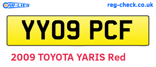 YY09PCF are the vehicle registration plates.