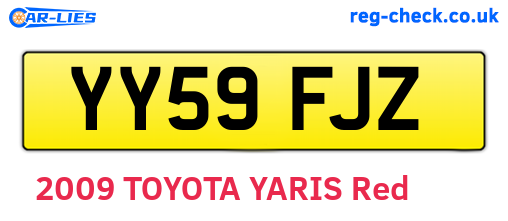 YY59FJZ are the vehicle registration plates.