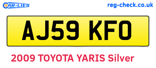 AJ59KFO are the vehicle registration plates.