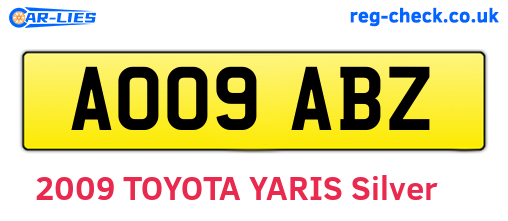 AO09ABZ are the vehicle registration plates.