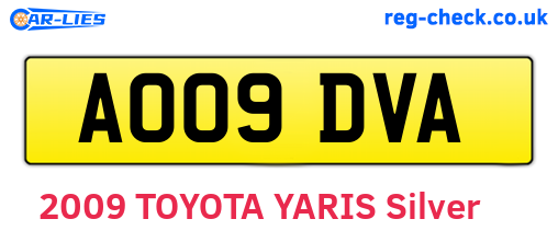 AO09DVA are the vehicle registration plates.
