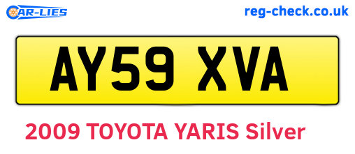 AY59XVA are the vehicle registration plates.