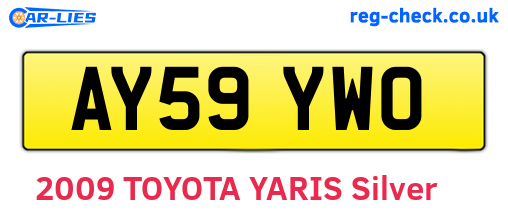 AY59YWO are the vehicle registration plates.