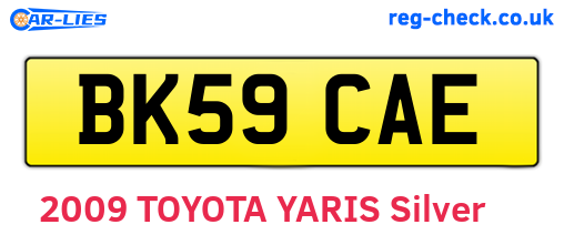 BK59CAE are the vehicle registration plates.