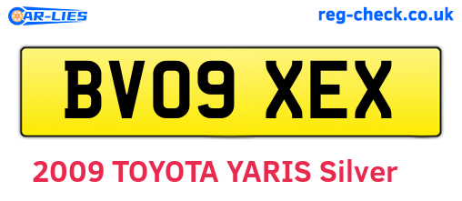 BV09XEX are the vehicle registration plates.