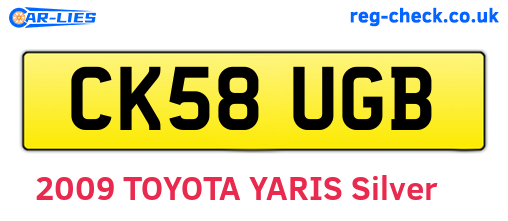 CK58UGB are the vehicle registration plates.