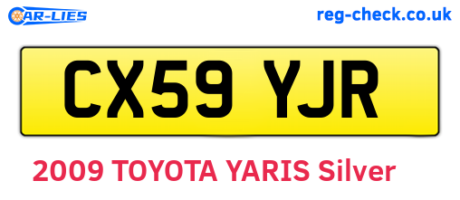 CX59YJR are the vehicle registration plates.