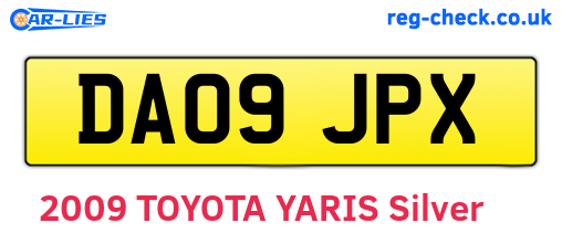 DA09JPX are the vehicle registration plates.