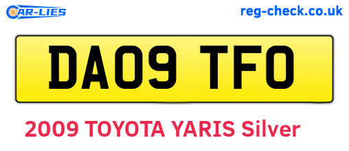 DA09TFO are the vehicle registration plates.