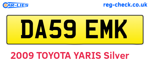 DA59EMK are the vehicle registration plates.