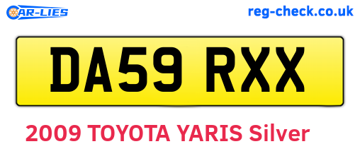 DA59RXX are the vehicle registration plates.