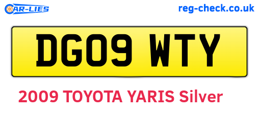 DG09WTY are the vehicle registration plates.