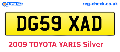 DG59XAD are the vehicle registration plates.