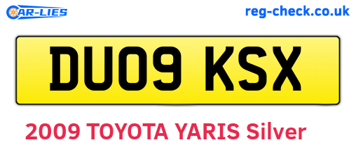 DU09KSX are the vehicle registration plates.