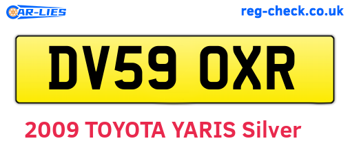 DV59OXR are the vehicle registration plates.