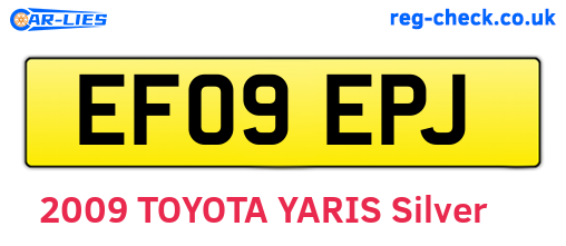 EF09EPJ are the vehicle registration plates.