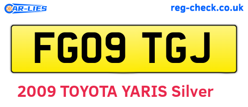FG09TGJ are the vehicle registration plates.