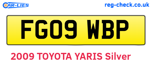 FG09WBP are the vehicle registration plates.