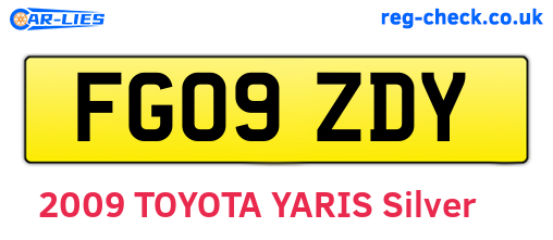 FG09ZDY are the vehicle registration plates.
