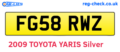 FG58RWZ are the vehicle registration plates.