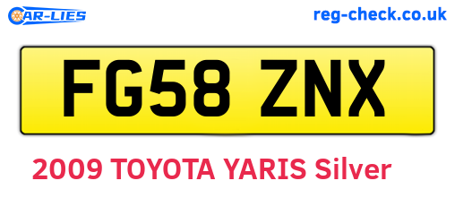 FG58ZNX are the vehicle registration plates.