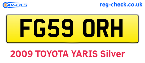 FG59ORH are the vehicle registration plates.