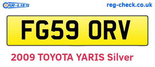 FG59ORV are the vehicle registration plates.