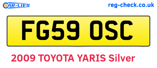 FG59OSC are the vehicle registration plates.