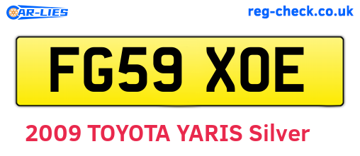 FG59XOE are the vehicle registration plates.