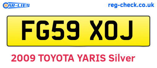 FG59XOJ are the vehicle registration plates.
