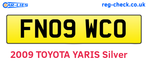 FN09WCO are the vehicle registration plates.
