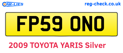 FP59ONO are the vehicle registration plates.