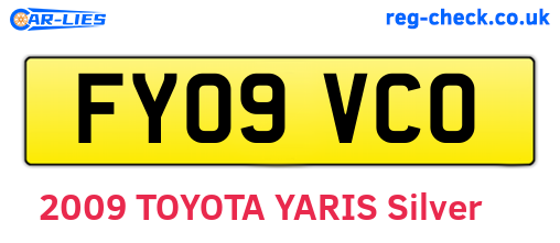 FY09VCO are the vehicle registration plates.