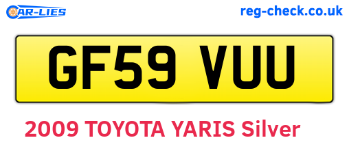 GF59VUU are the vehicle registration plates.