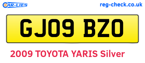 GJ09BZO are the vehicle registration plates.