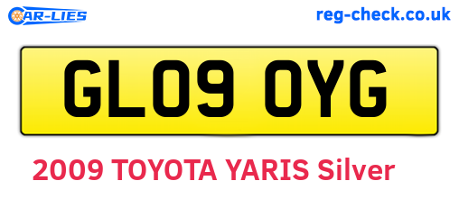GL09OYG are the vehicle registration plates.