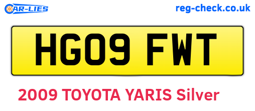 HG09FWT are the vehicle registration plates.